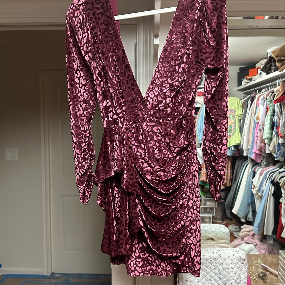 Leopard Print Velvet Dress